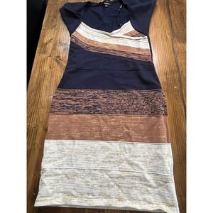 XOXO Womens XL Blue Copper Gold Metallic Bandage Bodycon Mini Dress Colorblock